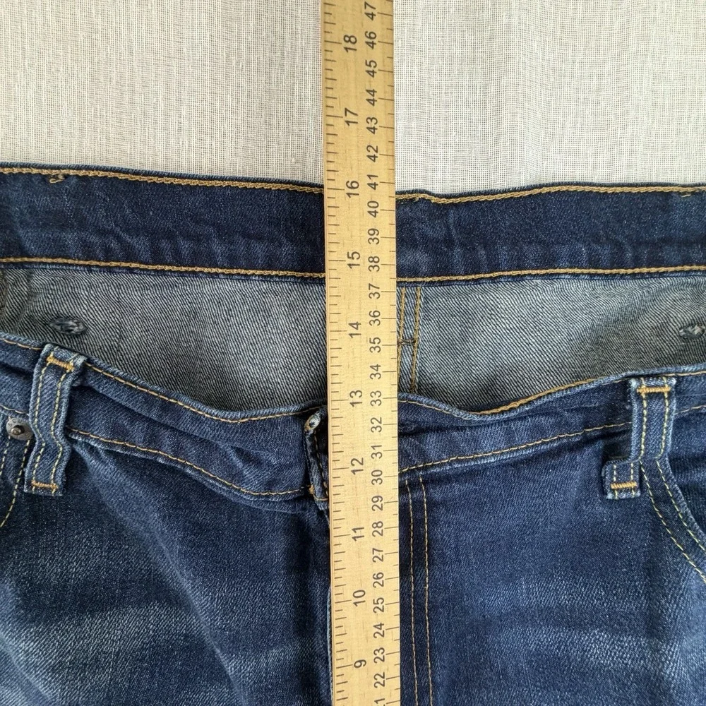 Levi's 569 Loose Straight Jeans Men's Sz 40x32 Blue Dark Wash Stretch Whiskering